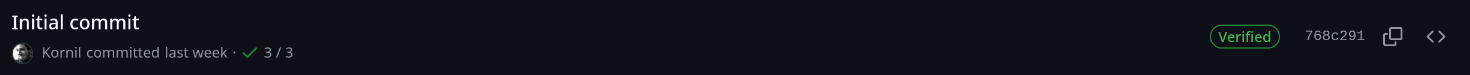 Verified badge from GitHub